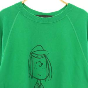 MARC JACOBS × ピーナッツ PEANUTS ペパーミントパティダメージスウェット 長袖 S グリーン ブラック /DO