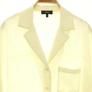 Theory PRIME GGT LT RALFINN ブラウス シャツ 半袖 前開き S オフホワイト /NR OS