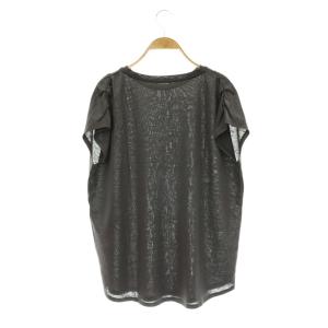 theory luxe ORNE VENNI カットソー リネン フレンチスリーブ 38 チャコールグレー /HS OS