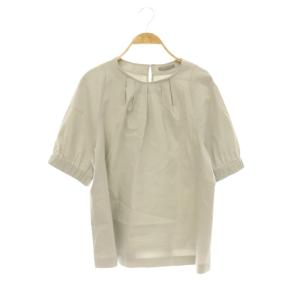 24SS CRISP LINEN CALLY ブラウス 半袖 プルオーバー リネン 38 グレー /NR