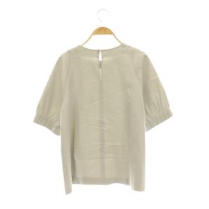 theory luxe 24SS CRISP LINEN CALLY ブラウス 半袖 プルオーバー リネン 38 グレー /NR
