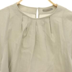 theory luxe 24SS CRISP LINEN CALLY ブラウス 半袖 プルオーバー リネン 38 グレー /NR