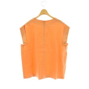 theory luxe 24SS CRISP LINEN LEON ブラウス フレンチスリーブ プルオーバー 38 サーモンピンク