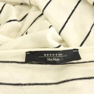 Max Mara ウィークエンド ボーダー リネン  七分袖 カットソー ニット L オフホワイト 黒 /NR OS