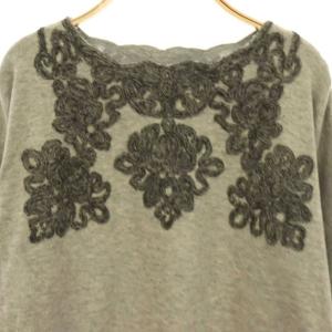 BEARDSLEY 刺繍 ニット セーター プルオーバー F グレー チャコール /CX OS