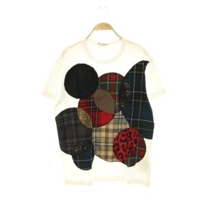 コムデギャルソン AD2017 JT-T031 サークルパッチワークTシャツ クルーネック 半袖 S 白