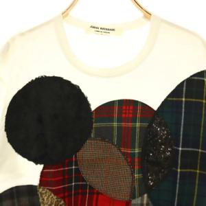 JUNYA WATANABE コムデギャルソン AD2017 JT-T031 サークルパッチワークTシャツ クルーネック 半袖 S 白