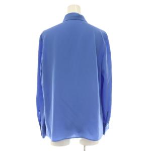 ANAYI マットサテンボウタイブラウス シャツ 前開き 38 青 ブルー /CX OS