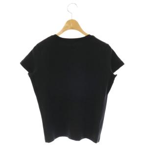 courreges ロゴ Tシャツ カットソー グリッター 38 ブラック /ES OS