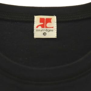 courreges ロゴ Tシャツ カットソー グリッター 38 ブラック /ES OS
