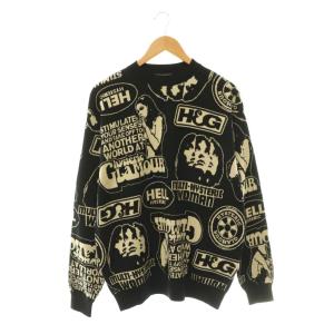 24AW SUPER HYS柄ジャカード セーター ニット L ブラック