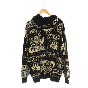 HYSTERIC GLAMOUR 24AW SUPER HYS柄 ジャカードパーカー ジップアップ XL ブラック