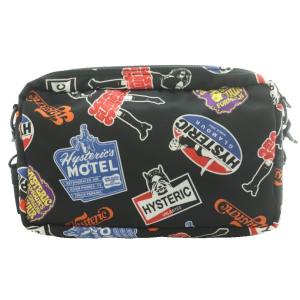 HYSTERIC GLAMOUR ×ポーター クラシック STICKERS柄 ショルダーバッグ マルチカラー ブラック