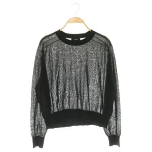 24SS AIRY COTTON CROPPED CN PO J シアーニット セーター 長袖 S ブラック