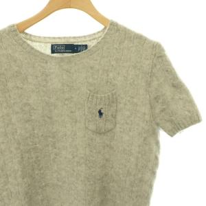 Polo by Ralph Lauren 半袖 ケーブルニット セーター プルオーバー ポニー刺繍 カシミヤ混 M グレー /CX OS
