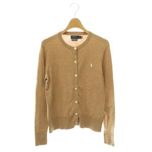 ロゴ刺繍ニットカーディガン クルーネック SP ベージュ /CX OS