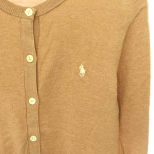 POLO RALPH LAUREN ロゴ刺繍ニットカーディガン クルーネック SP ベージュ /CX OS