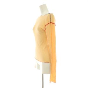 BASERANGE リブトップス ニット カットソー 長袖 コットン M オレンジベージュ /NR OS