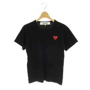 ハートワッペン装飾Tシャツ カットソー XXS 黒 ブラック /CX OS