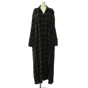 CHECK SHIRT DRESS ワンピース F ブラック