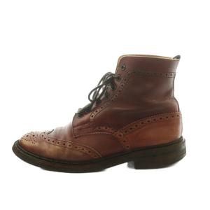 MALTON カントリーブーツ ショートブーツ ウィングチップ 8.5 27.0cm 茶 ブラウン 72508
