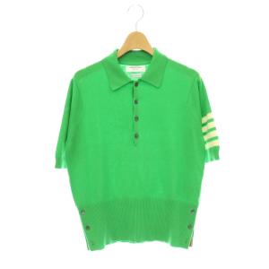 カシミヤニットポロシャツ 2 グリーン オフホワイト