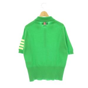THOM BROWNE カシミヤニットポロシャツ 2 グリーン オフホワイト