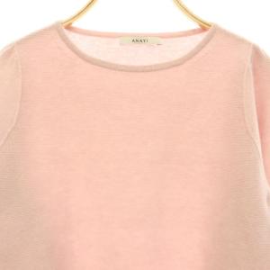 ANAYI パフスリーブ プルオーバー ニット セーター 七分袖 36 ピンク /NR OS