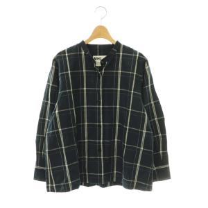 25AW GRAPHIC GRID CHECK COTTON シャツ バンドカラー ブラウス チェック