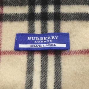 BURBERRY BLUE LABEL マフラー ノバチェック フリンジ ベージュ /YO17