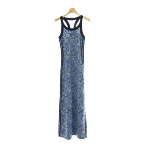 JD2742  Liberty London トーナル マキシ ワンピース ロング ノースリーブ M ブルー