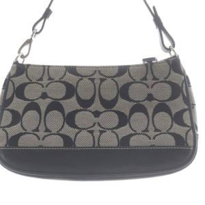 COACH シグネチャー ハンドバッグ アクセサリーポーチ グレー 黒 ブラック 6094 /SR