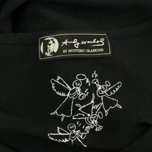 ANDY WARHOL by HYSTERIC GLAMOUR ノースリーブ ワンピース カットソー ロング プリント F ブラック /MY OS