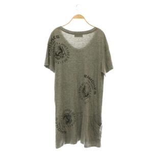 HYSTERIC GLAMOUR RAMONES カットソーワンピース 半袖 Vネック F グレー /MY OS