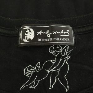 ANDY WARHOL by HYSTERIC GLAMOUR スカルプリント 半袖 カットソー チュニック ラメ F ブラック /MY OS