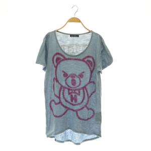 HYSTERIC BEAR カットソーチュニック 半袖 プリント F ブルー /MY OS