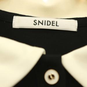 SNIDEL 25AW 衿つきプリーツカットミニワンピース 1 ブラック ホワイト /ES OS