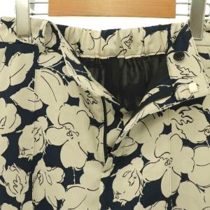 IENA 25SS ラインフラワー パンツ ストレート 36 ネイビー ベージュ /HK OS