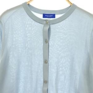 BLUE LABEL CRESTBRIDGE クールファインニットカーディガン クルーネック 38 水色 ライトブルー /CX OS