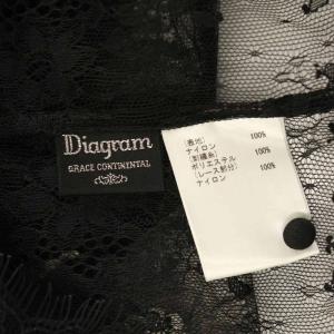 Diagram GRACE CONTINENTAL ドットフレアトップ チュールレースブラウス プルオーバー インナー付 36 ブラック /MY OS