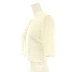 ANAYI 24SS レーシーニット カーディガン クロップド 半袖 36 白 ホワイト /HS OS