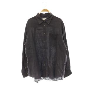 24SS リネンオーバーシャツ 長袖 前開き 38 ネイビー /DO OS