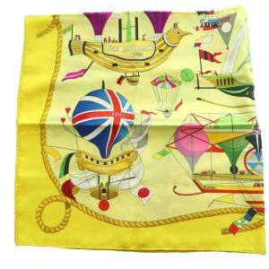 HERMES LES FOLIES DU CIEL 大空の狂気 カレ90 スカーフ シルク
