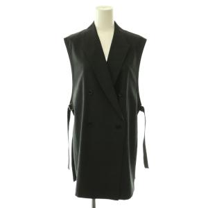 vingt-trois 25AW TWマットクロス テーラード ジレ ベスト 前開き 38 グレー JKWOGA0302