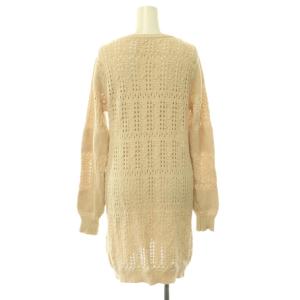 franche lippée パールボタン ロングカーディガン ニット リネン混 M ベージュ /HK OS