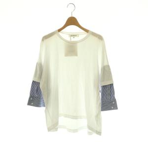 24SS SHIRT LAYERED T-SHIRT Tシャツ カットソー 38 ホワイト ブルー /ES