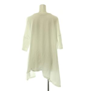 ENFOLD アシンメトリー Tシャツ カットソー クルーネック 五分袖 38 白 /HS OS