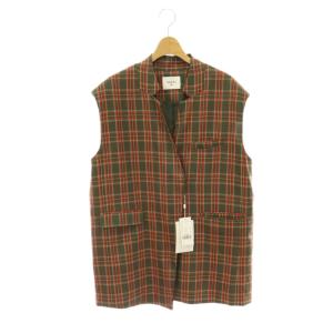 Ameri VINTAGE セットアップ ジャケット スカート チェック M カーキ レッド オフホワイト /DO OS