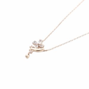ホワイトトパーズ ダイヤ0.01CT 1g ネックレス K10PG ピンクゴールド
