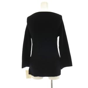 L'Appartement SLIT RIB KNIT PULLOVER ニット セーター 八分袖 ブラック /HK OS